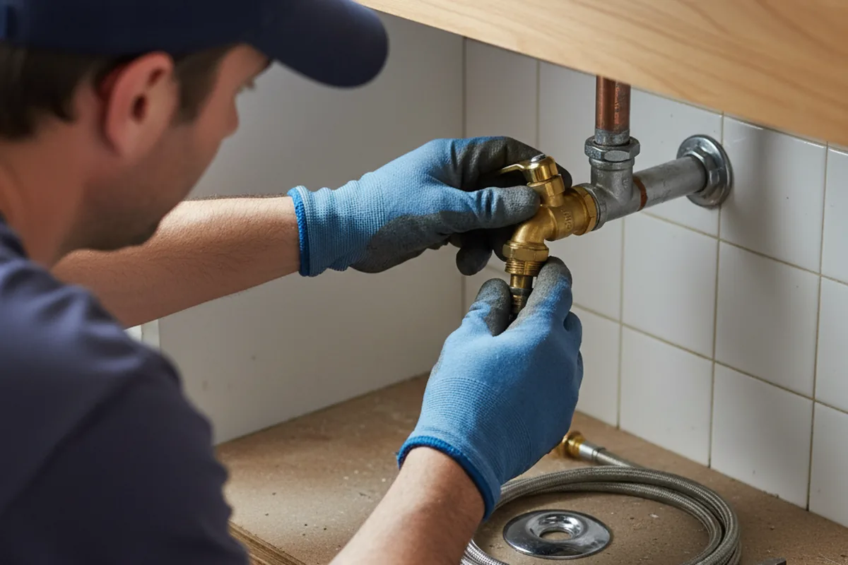 Shutoff valve and fitting work during Emergency Plumbing in West Jefferson